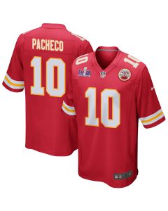 Isiah Pacheco 10 Kansas City Chiefs Super Bowl LVIII Patch Game Men Jersey – Red