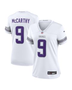 J.J. McCarthy 9 Minnesota Vikings Women’s Alternate Game Player Jersey – White
