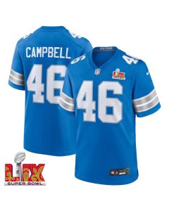 Jack Campbell #46 Detroit Lions Super Bowl LIX Jersey – Men’s – Blue