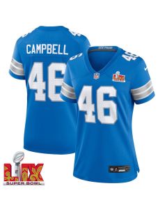 Jack Campbell #46 Detroit Lions Super Bowl LIX Women’s Jersey – Blue