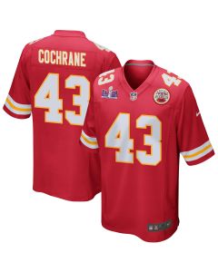 Jack Cochrane 43 Kansas City Chiefs Super Bowl LVIII Patch Game Men Jersey – Red