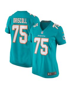 Jack Driscoll 75 Miami Dolphins Women Team Game Jersey – Aqua