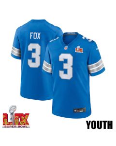 Jack Fox #3 Detroit Lions Super Bowl LIX YOUTH Jersey – Blue