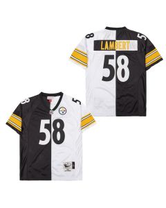Jack Lambert 58 Pittsburgh Steelers Two-Toned Retro Throwback Men Jersey – Black/White