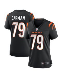 Jackson Carman 79 Cincinnati Bengals Women Game Jersey – Black