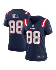 Jaheim Bell 88 New England Patriots Women’s Team Game Jersey – Navy