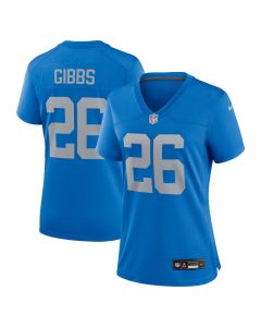 Jahmyr Gibbs 26 Detroit Lions Women’s Alternate Game Jersey – Blue