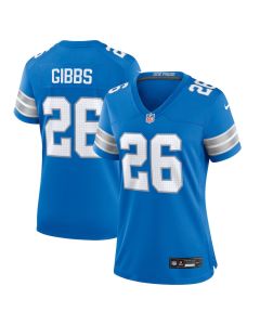 Jahmyr Gibbs 26 Detroit Lions Women’s Team Game Jersey – Blue