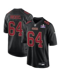 Jake Brendel 64 San Francisco 49ers Super Bowl LVIII Patch Fashion Game Men Jersey – Carbon Black
