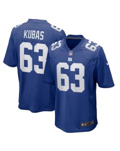 Jake Kubas 63 New York Giants Team Game Men Jersey – Royal