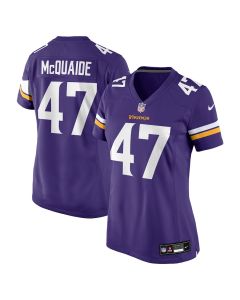 Jake McQuaide 47 Minnesota Vikings Women’s Game Jersey – Purple