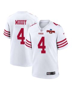 Jake Moody 4 San Francisco 49ers NFC Champions Patch Game Men Jersey – White