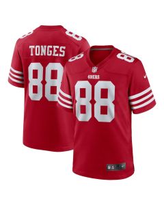 Jake Tonges 88 San Francisco 49ers Team Game Men Jersey – Scarlet