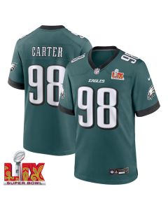 Jalen Carter #98 Philadelphia Eagles Super Bowl LIX Jersey – Men’s – Midnight Green