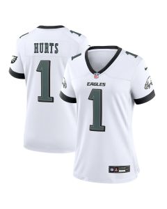 Jalen Hurts 1 Philadelphia Eagles Game Women Jersey – White
