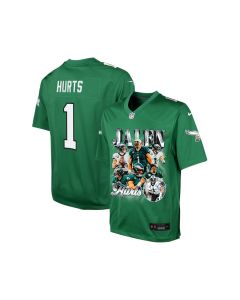 Jalen Hurts 1 Philadelphia Eagles Go Directly To Jalen Game YOUTH Jersey – Kelly Green