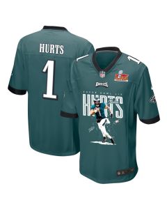 Jalen Hurts 1 Philadelphia Eagles ‘Hurtin’ For a Title’ Game Men Jersey – Midnight Green