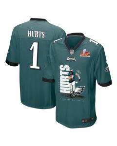 Jalen Hurts 1 Philadelphia Eagles ‘Hurts So Good’ Game Men Jersey – Midnight Green