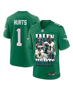 Jalen Hurts 1 Philadelphia Eagles Legacy Men Game Jersey – Kelly Green