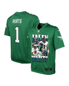 Jalen Hurts 1 Philadelphia Eagles Legacy YOUTH Jersey – Kelly Green