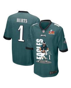 Jalen Hurts 1 Philadelphia Eagles ‘No Hurts, No Glory’ Game Men Jersey – Midnight Green