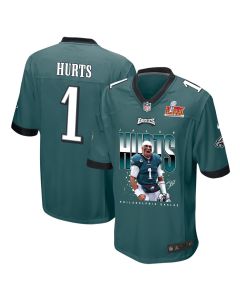 Jalen Hurts 1 Philadelphia Eagles ‘Tell Me Where It Hurts’ Game Men Jersey – Midnight Green