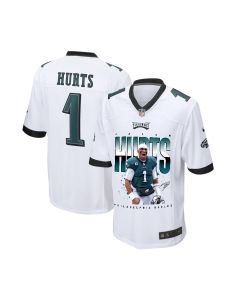 Jalen Hurts 1 Philadelphia Eagles Victory Game YOUTH Jersey – White