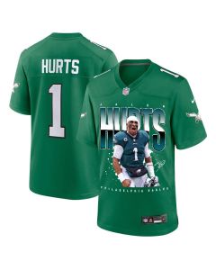 Jalen Hurts 1 Philadelphia Eagles Victory Men Game Jersey – Kelly Green