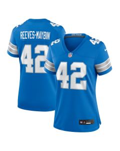 Jalen Reeves-Maybin 42 Detroit Lions Women’s Team Game Jersey – Blue