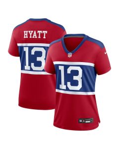 Jalin Hyatt 13 New York Giants Women’s Alternate Player Game Jersey – Century Red