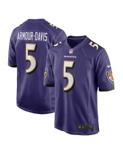 Jalyn Armour-Davis 5 Baltimore Ravens Men Game Jersey – Purple