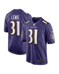 Jamal Lewis 31 Baltimore Ravens Men Retired Game Jersey – Purple