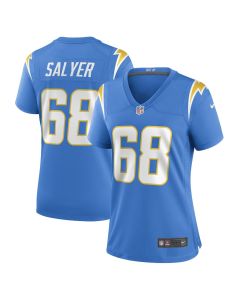 Jamaree Salyer 68 Los Angeles Chargers Women Game Jersey – Powder Blue