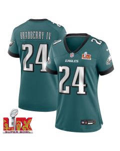 James Bradberry IV #24 Philadelphia Eagles Super Bowl LIX Women’s Jersey – Midnight Green