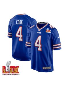 James Cook #4 Buffalo Bills Super Bowl LIX Jersey – Men’s – Royal