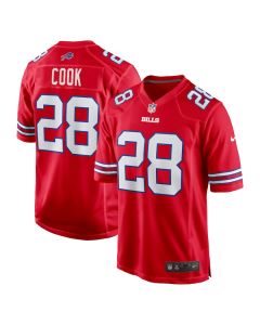 James Cook 28 Buffalo Bills Men Alternate Game Jersey – Red