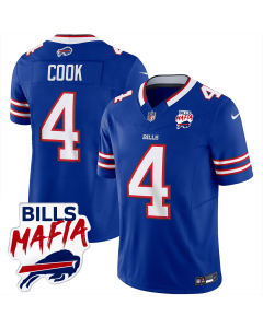 James Cook 4 Buffalo Bills Bills Mafia Patch Game Men Jersey – Royal