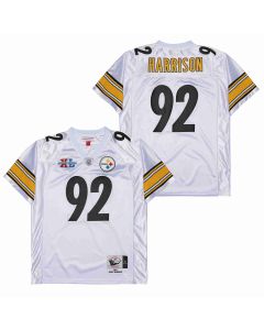 James Harrison 92 Pittsburgh Steelers Super Bowl XL Retro Throwback Men Jersey – White