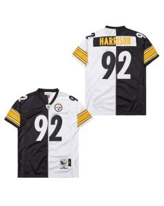 James Harrison 92 Pittsburgh Steelers Two-Toned Retro Throwback Men Jersey – Black/White