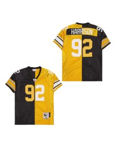 James Harrison 92 Pittsburgh Steelers Two-Toned Retro Throwback Men Jersey – Black/Yellow