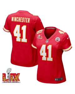 James Winchester #41 Kansas City Chiefs Super Bowl LIX Women’s Jersey – Red