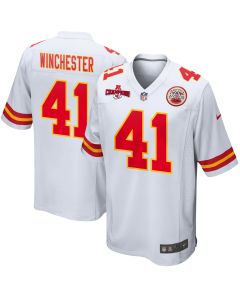 James Winchester 41 Kansas City Chiefs AFC Champions Patch Game Men Jersey – White