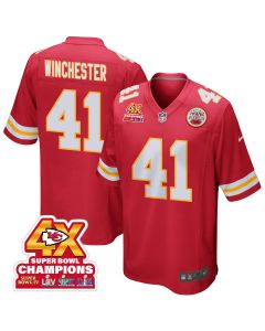 James Winchester 41 Kansas City Chiefs Super Bowl LVIII Champions 4X Game Men Jersey – Red