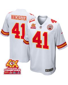 James Winchester 41 Kansas City Chiefs Super Bowl LVIII Champions 4X Game Men Jersey – White