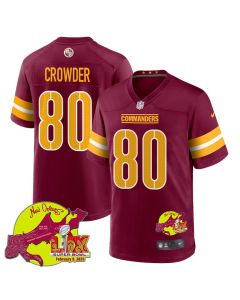 Jamison Crowder 80 Washington Commanders Super Bowl LIX New Orleans Patch Game Men Jersey – Burgundy