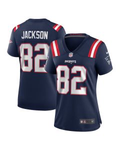 JaQuae Jackson 82 New England Patriots Women’s Game Jersey – Navy