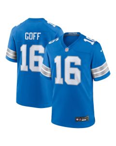 Jared Goff 16 Detroit Lions Game Jersey – Blue, Men