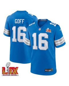 Jared Goff #16 Detroit Lions Super Bowl LIX Jersey – Men’s – Blue