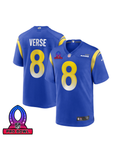 Jared Verse 8 Los Angeles Rams 2025 Pro Bowl Patch Game Men Jersey – Royal