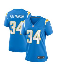 Jaret Patterson 34 Los Angeles Chargers Women’s Game Jersey – Powder Blue